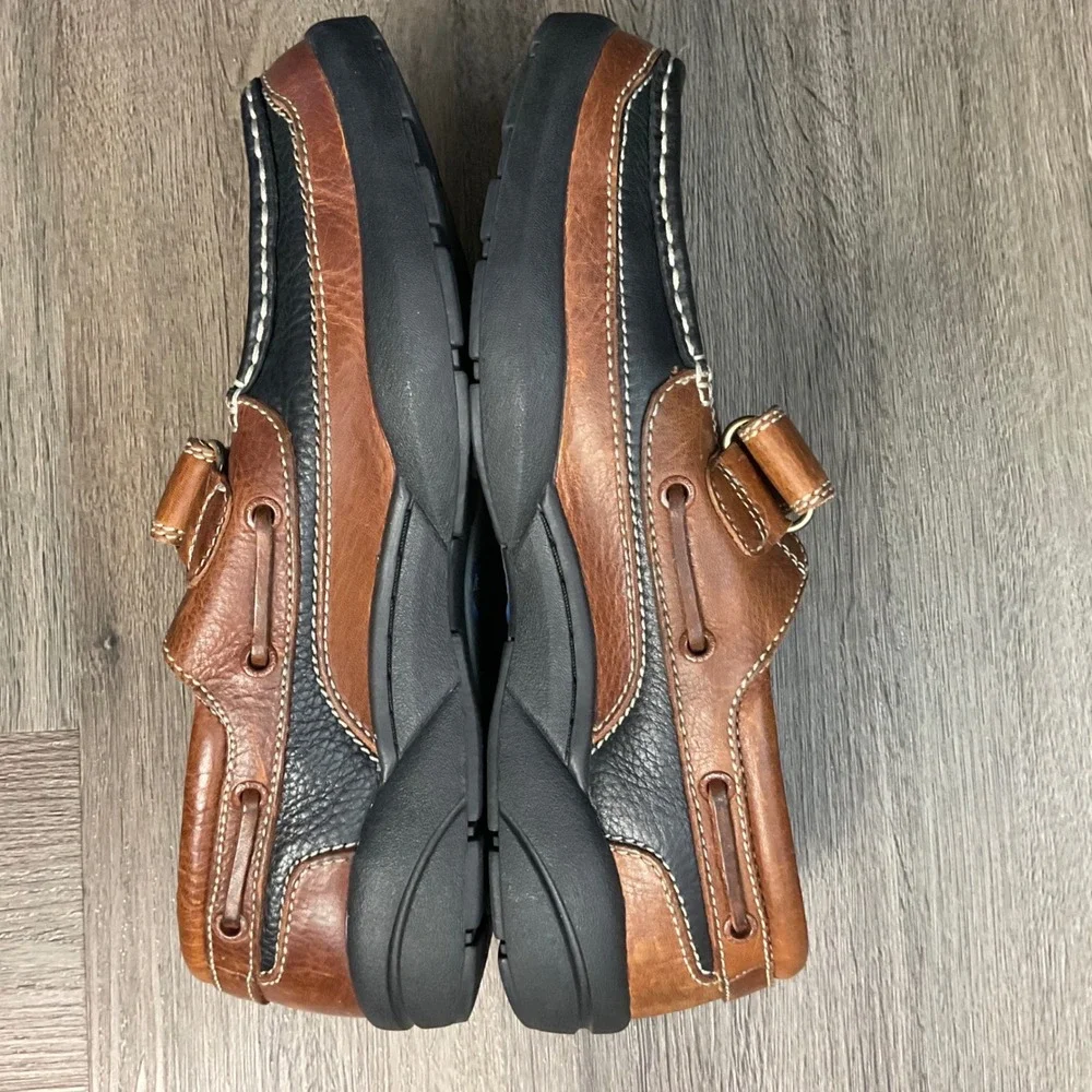 Dr Comfort Mike‎ 8660 Orthopedic Leather Boat Shoes Mens 10.5 M Brown Black